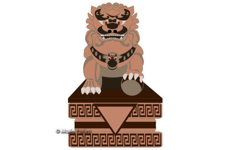Scopri di più sull'articolo Cane Fu  (Leone cinese), disegno vettoriale