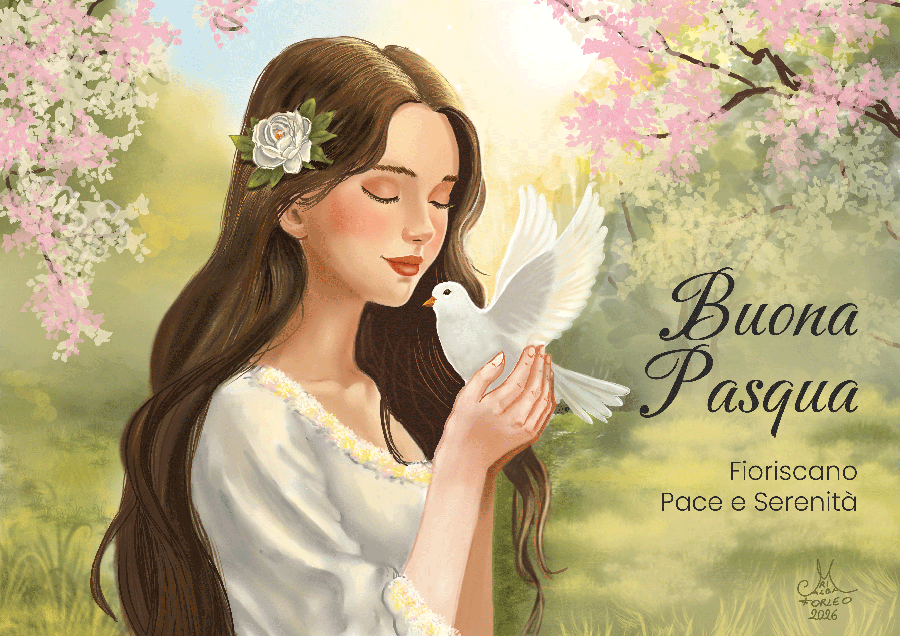 Cartolina auguri di buona Pasqua
